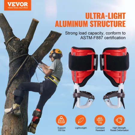 Træbestigningspikes klatring Spurs Gear Aluminium Arborist