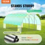 Walk-in Tunnel Greenhouse, 19.4x9.7x7.4 ft Hoop House Greenhouse Tunnel, Plant Hot House with Galvanized Steel Frame, Green PE C