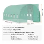 Walk-in Tunnel Greenhouse, 19.4x9.7x7.4 ft Hoop House Greenhouse Tunnel, Plant Hot House with Galvanized Steel Frame, Green PE C