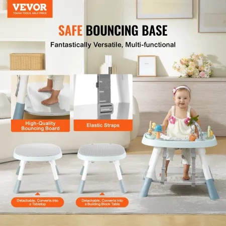 Baby Activity Center, Interactive Play Center, 360° Rotating Seat & Adjustable Height, Toddler Jumper Bouncer & Play Table with 