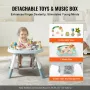 Baby Activity Center, Interactive Play Center, 360° Rotating Seat & Adjustable Height, Toddler Jumper Bouncer & Play Table with 
