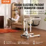 Electric Patient Lift Transfer Chair, Quick-Folding Patient Lift Wheelchair with Adjustable Height, Bedside Commode Toilet Chair