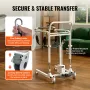 Electric Patient Lift Transfer Chair, Quick-Folding Patient Lift Wheelchair with Adjustable Height, Bedside Commode Toilet Chair