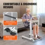 Electric Patient Lift Transfer Chair, Quick-Folding Patient Lift Wheelchair with Adjustable Height, Bedside Commode Toilet Chair