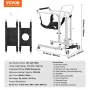 Electric Patient Lift Transfer Stol Foldning Løft Justerbar