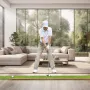 Golf Putting Mat, 2 Hole Indoor Golf Putting Green, Wrinkle-Free Golf Training Aid, Mini Golf Set with Auto-Ball Return, Alignme