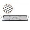 X-Marks Fire Pit Grill Grate, Rectangle Cooking Grate, Heavy Duty Steel Campfire BBQ Grill Grid with Handle & Support X Wire,