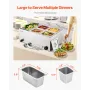 Commercial Food Warmer, 5-Pan Electric Steam Table, 1200W Professional Countertop Stainless Steel Buffet Bain Marie with 30-85°C