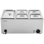 Commercial Food Warmer, 5-Pan Electric Steam Table, 1200W Professional Countertop Stainless Steel Buffet Bain Marie with 30-85°C