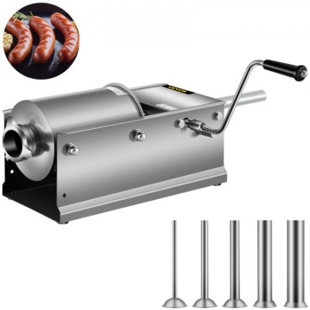 ntal Sausage Stuffer Manual Sausage Stuffing Machine 3L Stainless Steel