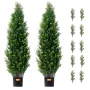 2 Pack 121.9 cm Artificial Cedar Topiary Tree Faux Plant UV Decor In/Outdoor