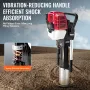 52cc Gas-Powered T Post Driver, 2-Stroke Engine Gasoline Fence Piling Pounder, 1400W Portable Piledriver with 3 Post Driving Hea