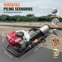 52cc Gas-Powered T Post Driver, 2-Stroke Engine Gasoline Fence Piling Pounder, 1400W Portable Piledriver with 3 Post Driving Hea