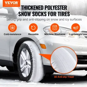 2PCS Thickened Snow Socks for Tires Snow Traction Tire Cover-Large