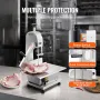 Commercial Electric Meat Bandsaw, 650W Stainless Steel Countertop Meat Sawing Machine, Workbench 315 x 460 mm, 110 mm Max Cuttin