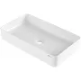 Rectangle Vessel Sink, 24" x 13.8" Bathroom Vessel Sink Countertop, White Ceramic Bathroom Sinks Above Counter, Modern Style, Br