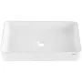 Rectangle Vessel Sink, 24" x 13.8" Bathroom Vessel Sink Countertop, White Ceramic Bathroom Sinks Above Counter, Modern Style, Br