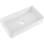 Rectangle Vessel Sink, 24" x 13.8" Bathroom Vessel Sink Countertop, White Ceramic Bathroom Sinks Above Counter, Modern Style, Br