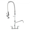 Commercial Faucet with Pre-Rinse Sprayer, 36" Height, 8" Center, 12" Swing Spout, Wall Mount Kitchen Sink Faucet, Brass
