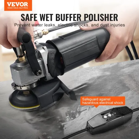 Wet Polisher 800W, 4" Concrete Grinder with 6 Variable Speed and 7 Polishing Kits, Wet Grinder Machine for Marble, Granite, Ston