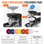 Wet Polisher 800W, 4" Concrete Grinder with 6 Variable Speed and 7 Polishing Kits, Wet Grinder Machine for Marble, Granite, Ston