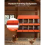 Chicken Nest Box, 8-Compartment, 30 to 45 in Stable & Corrosion-Resistant Metal Nesting Boxes with Inclined Nesting Boxes, Botto