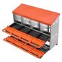 Chicken Nest Box, 8-Compartment, 30 to 45 in Stable & Corrosion-Resistant Metal Nesting Boxes with Inclined Nesting Boxes, Botto