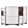 Corner Wooden Play Kitchen, Toy Set with Lights and Sounds, Toddler Kitchen with Ice Maker, Oven, Sink, Clock, Microwaves, Refri