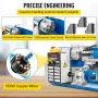 Mini Metal Lathe, 180 x 350 mm Benchtop Metal Lathe, 550W Variable Speed 2250RPM Metal Lathe, with 3-jaw Chuck CNC Mini Lathe Ma