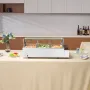 3-Pan Commercial Food Warmer, 3 x 8QT Electric Steam Table with Glass Cover, 1500W Countertop Stainless Steel Buffet Bain Marie 