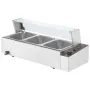 3-Pan Commercial Food Warmer, 3 x 8QT Electric Steam Table with Glass Cover, 1500W Countertop Stainless Steel Buffet Bain Marie 