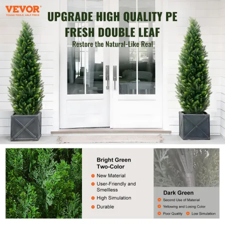 2-pak 1,5 m kunstig cedertræ topiary træ kunstig plante