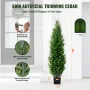 2 Pack 152.4 cm Artificial Cedar Topiary Tree Faux Plant UV Decor In/Outdoor