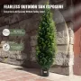 2 Pack 152.4 cm Artificial Cedar Topiary Tree Faux Plant UV Decor In/Outdoor