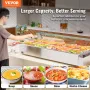 Commercial Electric Food Warmer Countertop Buffet 10*7.6 L with Glass Shield