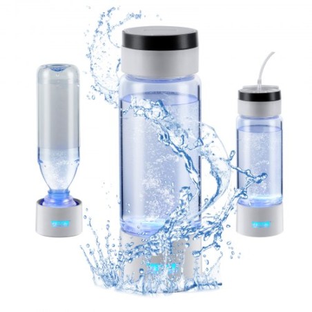 Hydrogen Water Bottle Generator, 380 ml / 13.4 oz Capacity Portable Hydrogen Water Maker, SPE Technology Hydrogen Rich Water