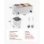 Commercial Food Warmer, 6-Pan Electric Steam Table, 1200W Professional Countertop Stainless Steel Buffet Bain Marie with 30-85°C