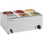 Commercial Food Warmer, 6-Pan Electric Steam Table, 1200W Professional Countertop Stainless Steel Buffet Bain Marie with 30-85°C