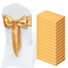 50 pcs Golden Stretch Spandex Stol Sashes Bows, Stol Slipcover og Stretch Chair Sash, Elastic Stol Bands, Montering Wedding,