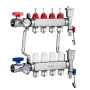 4-Branch Radiant Heat Manifold, 1/2" PEX Tubing Manifold, Stainless Steel PEX Manifold for Hydronic Radiant Floor Heating, Radia