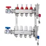 4-Branch Radiant Heat Manifold, 1/2" PEX Tubing Manifold, Stainless Steel PEX Manifold for Hydronic Radiant Floor Heating, Radia