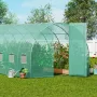 Walk-in Tunnel Greenhouse, 27.4x9.5x7.4 ft Hoop House Greenhouse Tunnel, Plant Hot House with Galvanized Steel Frame, Green PE C