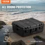 Weatherproof Hard Case, Heavy Duty Protective Dry Box Case with Pre-cut Foam, and Retractable Pull Handles for Travel, Hunting, 