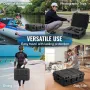Weatherproof Hard Case, Heavy Duty Protective Dry Box Case with Pre-cut Foam, and Retractable Pull Handles for Travel, Hunting, 