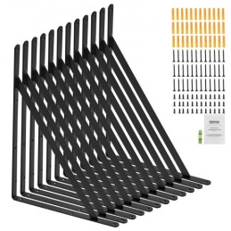 Shelf Bracket, 18 x 12 in 12 Pcs, Heavy Duty Floating Shelf Brackets, Brackets for Shelves, 3mm Thick Matte Black Triangle