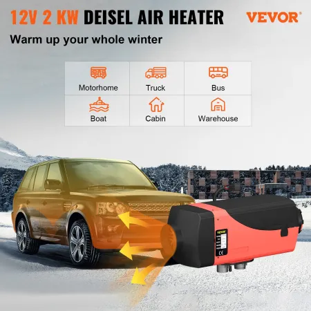 W diesel luftvarmer til RV Motorhome Trailer Trucks Boats 2000W