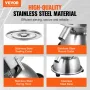 Automatic Electric Vibrating Sieve, Stainless Steel Sifter Shaker Machine with 12+80 Mesh, 45W Automatic Powder Sifter Machine C