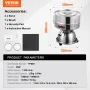 Automatic Electric Vibrating Sieve, Stainless Steel Sifter Shaker Machine with 12+80 Mesh, 45W Automatic Powder Sifter Machine C