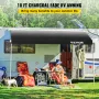 RV Awning 18 ft, Awning Replacement Fabric 17 ft 2 in, Premium Grade Waterproof Vinyl, Universal Outdoor Canopy RV Replacement F