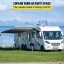 RV Awning 18 ft, Awning Replacement Fabric 17 ft 2 in, Premium Grade Waterproof Vinyl, Universal Outdoor Canopy RV Replacement F